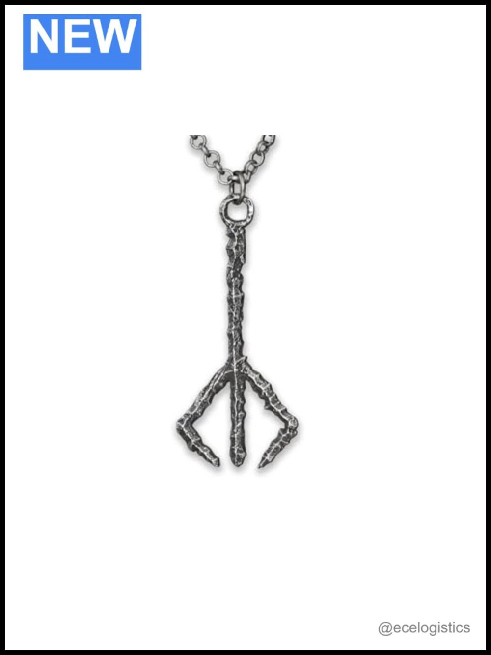 Hunter Rune Necklace 925 Sterling Silver Gothic Pendant Chain